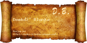Demkó Blanka névjegykártya